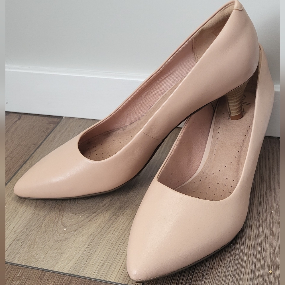 Clarks Linvale Jerica Blush Leather Pump
